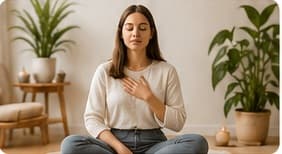 Pessoa em prática de Meditação Guiada