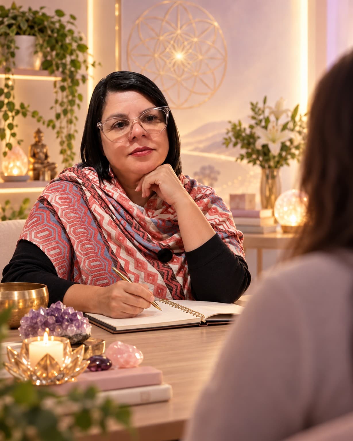 Cintia Rosa em atendimento de mentoria holística